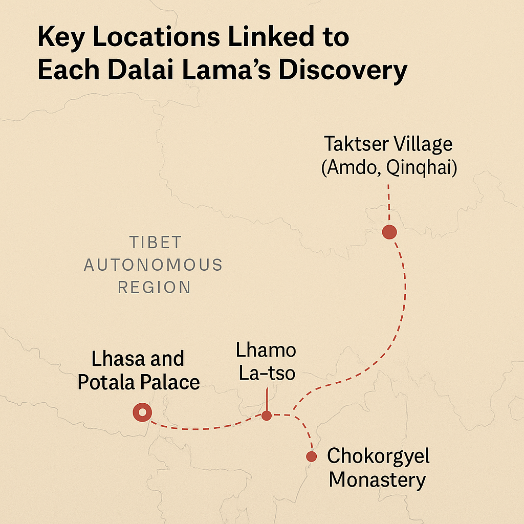 The Reincarnation Dispute: Who Chooses the Next Dalai Lama? 6 map of dalai lamas location